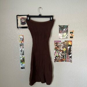 Super snatching chocolate brown knit sleeveless dress or coverup🌰🤎🧸